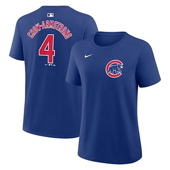 Women's Nike Pete Crow-Armstrong Royal Chicago Cubs Name & Number T-Shirt