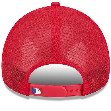 Men's New Era Red Chicago Cubs 2026 Batting Practice Apex 9FORTY Adjustable Trucker Hat