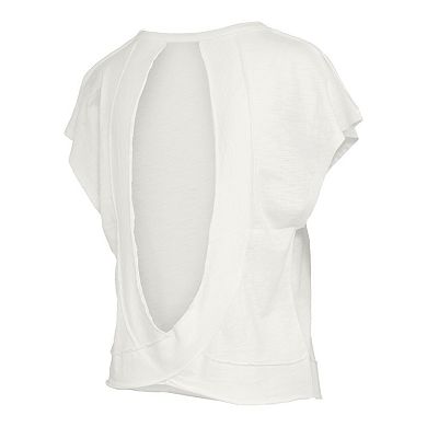 Women's Pressbox Cream Indiana Hoosiers Nelson Movement Open Back Slub T-Shirt