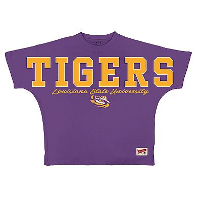 Women's Pressbox Purple LSU Tigers Flannigan Oversized T-Shirt