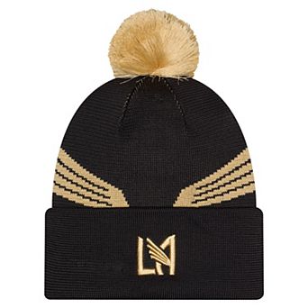 Youth New Era Black LAFC Jersey Hook Cuffed Knit Hat with Pom