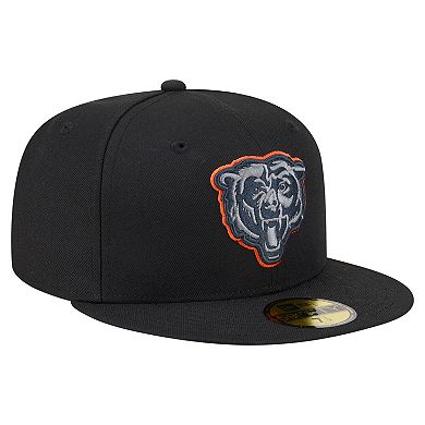 Men's New Era Black Chicago Bears Color Pop 59FIFTY Fitted Hat