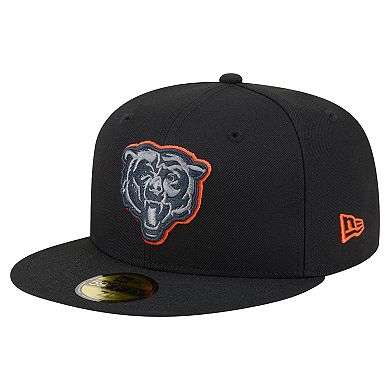Men's New Era Black Chicago Bears Color Pop 59FIFTY Fitted Hat