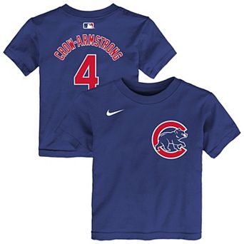 Infant Nike Pete Crow-Armstrong Rush Blue Chicago Cubs Name & Number T-Shirt