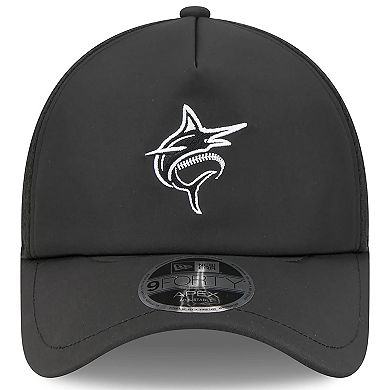 Men's New Era Black Miami Marlins 2026 Batting Practice Alternate Apex 9FORTY Adjustable Hat
