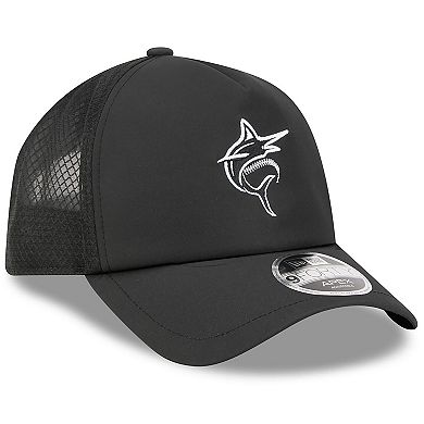 Men's New Era Black Miami Marlins 2026 Batting Practice Alternate Apex 9FORTY Adjustable Hat
