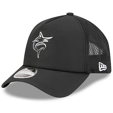 Men's New Era Black Miami Marlins 2026 Batting Practice Alternate Apex 9FORTY Adjustable Hat