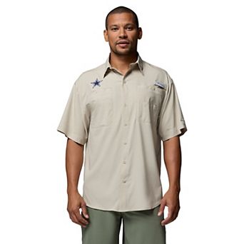 Men's Columbia Tan Dallas Cowboys Tamiami Omni-Shade Button-Down Shirt