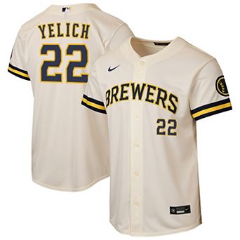 Youth Nike Christian Yelich Cream Milwaukee Brewers Home Stadium Jersey