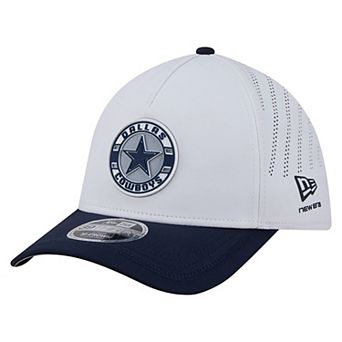 Men's New Era White/Navy Dallas Cowboys Patch 39THIRTY A-Frame M-Crown Perforated Flex Hat