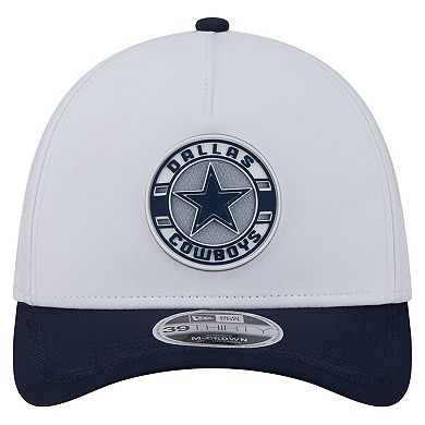 Men's New Era White/Navy Dallas Cowboys Patch 39THIRTY A-Frame M-Crown Perforated Flex Hat