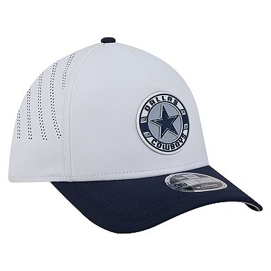 Men's New Era White/Navy Dallas Cowboys Patch 39THIRTY A-Frame M-Crown Perforated Flex Hat