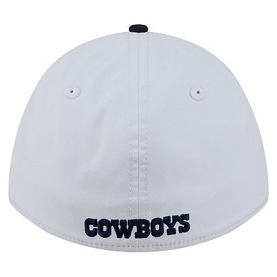 Men's New Era White/Navy Dallas Cowboys Patch 39THIRTY A-Frame M-Crown Perforated Flex Hat