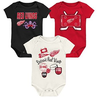 Infant & Newborn Outerstuff Detroit Red Wings Littlest Player Three-Pack Bodysuit Set