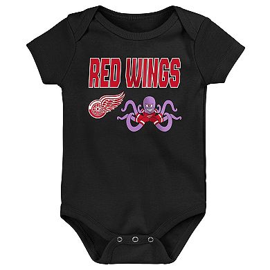 Infant & Newborn Outerstuff Detroit Red Wings Littlest Player Three-Pack Bodysuit Set