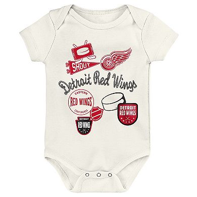 Infant & Newborn Outerstuff Detroit Red Wings Littlest Player Three-Pack Bodysuit Set