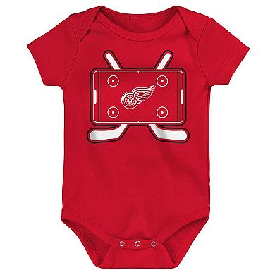Infant & Newborn Outerstuff Detroit Red Wings Littlest Player Three-Pack Bodysuit Set