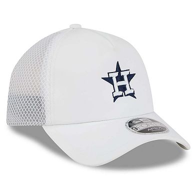 Men's New Era White Houston Astros 2026 Batting Practice Apex 9FORTY Adjustable Trucker Hat