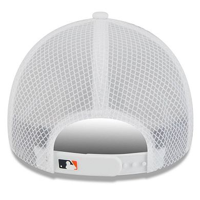 Men's New Era White Houston Astros 2026 Batting Practice Apex 9FORTY Adjustable Trucker Hat