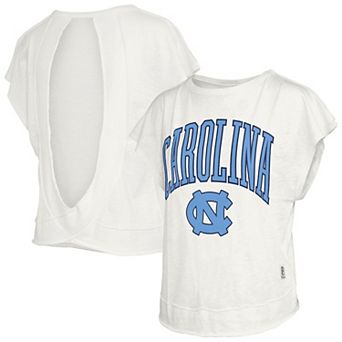 Women's Pressbox Cream North Carolina Tar Heels Nelson Movement Open Back Slub T-Shirt