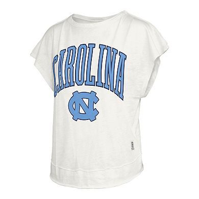 Women's Pressbox Cream North Carolina Tar Heels Nelson Movement Open Back Slub T-Shirt