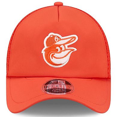 Men's New Era Orange Baltimore Orioles 2026 Batting Practice Apex 9FORTY Adjustable Trucker Hat