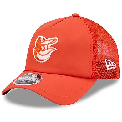 Men's New Era Orange Baltimore Orioles 2026 Batting Practice Apex 9FORTY Adjustable Trucker Hat