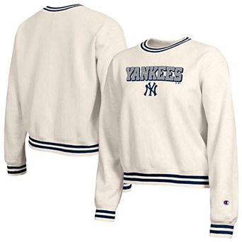 Women's Champion Cream New York Yankees Reverse Weave Sweatshirt