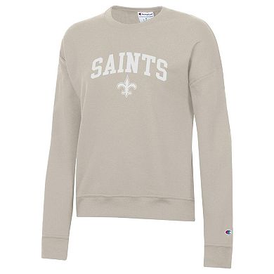 Women's Champion Light Brown New Orleans Saints Powerblend Cocoa Butter Fleece Sweatshirt