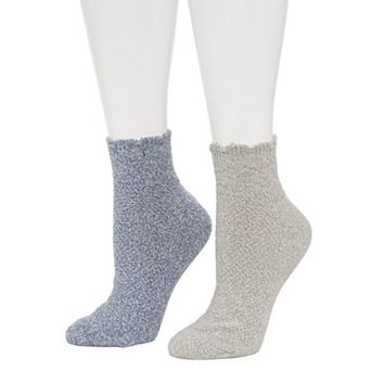 Women's Cuddl Duds Plushfill 2-Pack Scallop Welt Chevron Diamond Socks