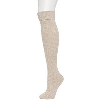 Women's Cuddl Duds® Dotted Lines Texture Turncuff Over the Knee Socks