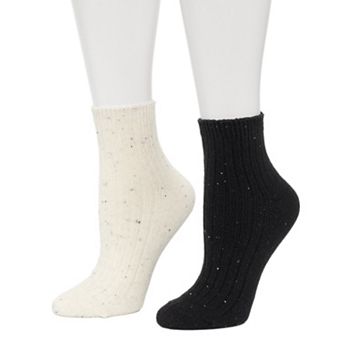 Women's Cuddl Duds® 2-Pack Fleck Rib Boot Socks