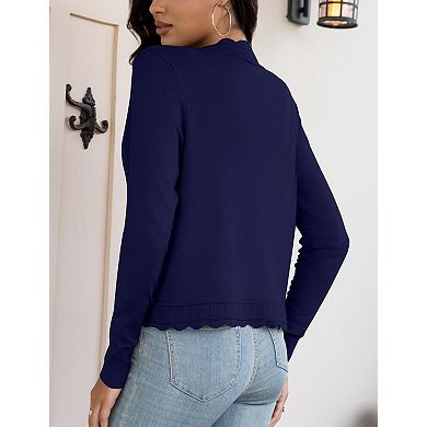 Women's Long Sleeve Cardigan Lightweight Open Front Knit Bolero for Dresses