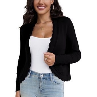 Women's Long Sleeve Cardigan Lightweight Open Front Knit Bolero for Dresses