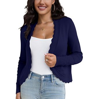 Women's Long Sleeve Cardigan Lightweight Open Front Knit Bolero for Dresses