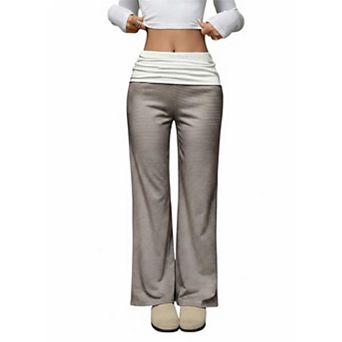 Women's Casual Striped Drawstring Pants with Belted Waist