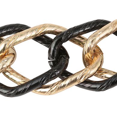 Yellow Goldtone Black Rhodium-Plated Curb-Link Necklace 34"