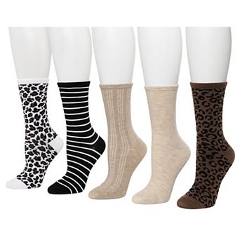 Women's Sonoma Goods For Life® 5-Pack Animal Print Crew Socks