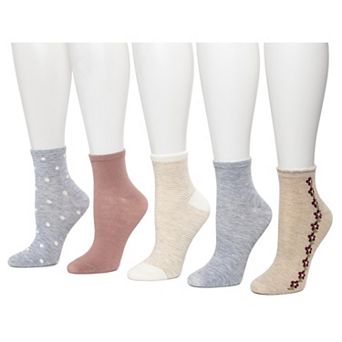 Women's Sonoma Goods For Life® Floral & Scallop Welt 5-Pack Quarter Socks