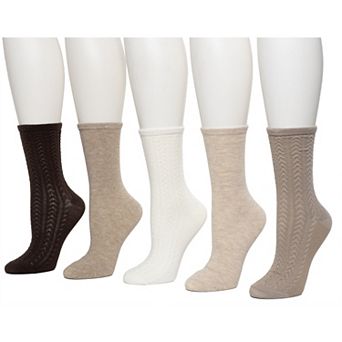 Women's Sonoma Goods For Life® Chevron Texture 5-Pack Crew Socks