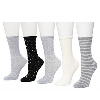 Women's Sonoma Goods For Life® Stripes & Dots 5-Pack Crew Socks