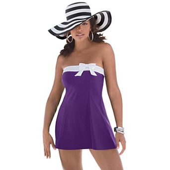 Swim 365 Women's Plus Size Bandeau Swimdress