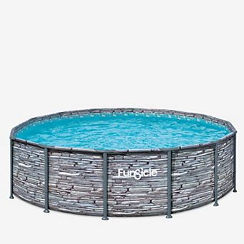 Funsicle Oasis Designer Above Ground Pool Stone Slate Liner, 14ft