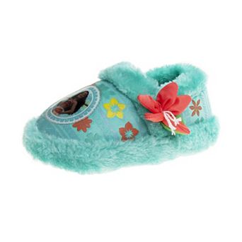 Disney Moana Girls' Sea Flower Dual-Size Plush Fleece Anti-Skid Slippers