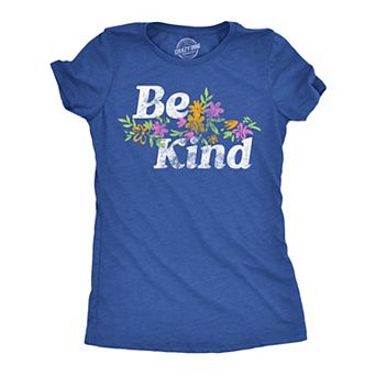 Womens Funny T Shirts Be Kind Floral Cute Motivational Tee For Ladies