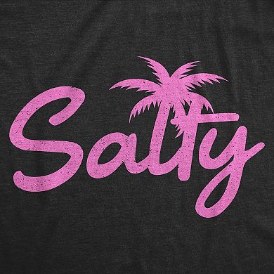 Womens Funny T Shirts Salty Palm Tree Sarcastic Vacation Tee For Ladies