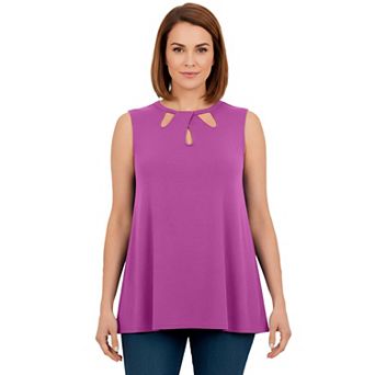 Jessica London Women's Plus Size Sleeveless Cutout Knit Tunic