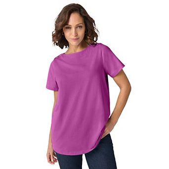 Jessica London Women's Plus Size Short Sleeve Boatneck Knit Tee