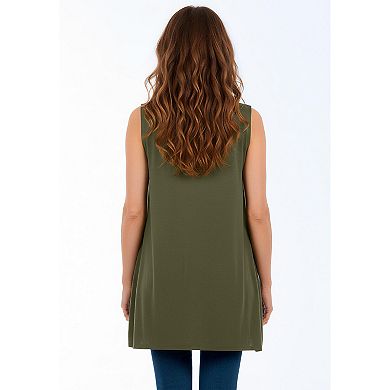 Jessica London Women's Plus Size Sleeveless Tulip Overlay Knit Tunic