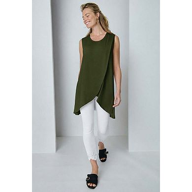 Jessica London Women's Plus Size Sleeveless Tulip Overlay Knit Tunic